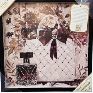 Instinct Style Gucci Handbag & Bottle Framed Wall‎ Decor